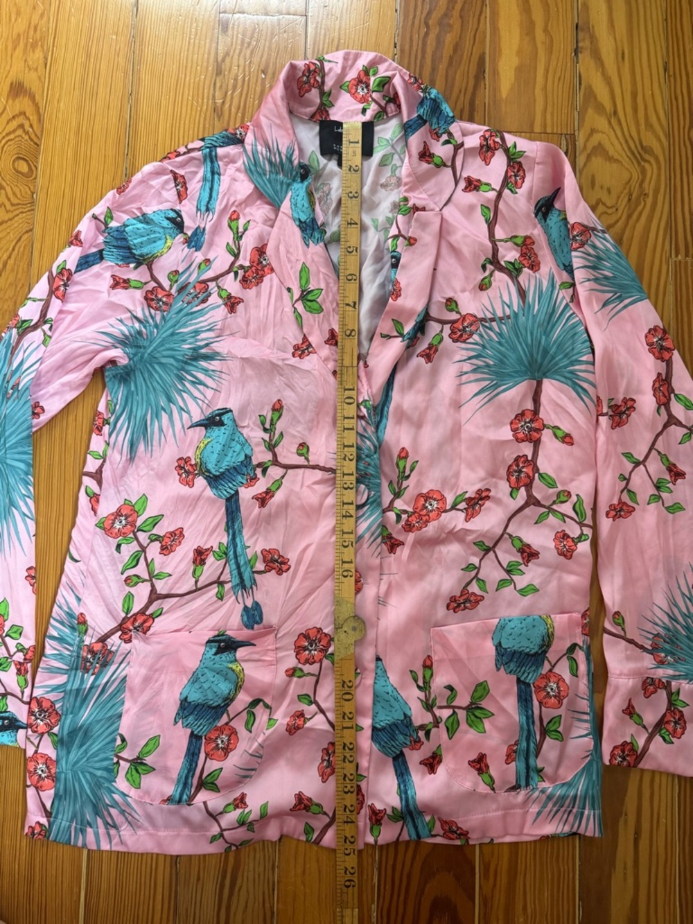 Barneys New York Lobo Rosa Floral & Bird Pajama Top - Picture 6 of 8